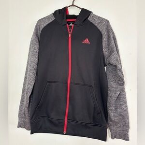 🎉4/30$🎉 Adidas Black & Grey Full Zip Hoodie - Small 🏃‍♂️